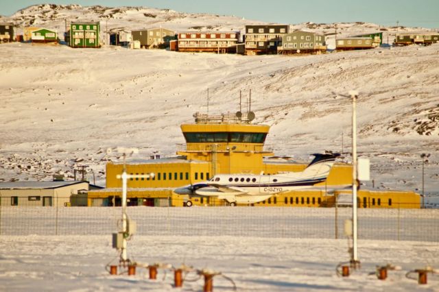 Beechcraft Super King Air 200 (C-GZYO) - Beautiful Day in Iqaluit on Dec. 2, 2015 but a cold one at -22 with its wind chill and check out the famous Yellow Iqaluit Airport