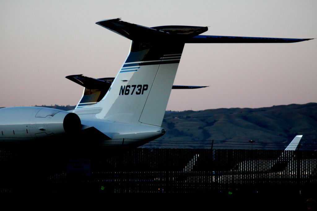 Gulfstream Aerospace Gulfstream V (N673P) - Jet parked outside and near the Hewlett-Packard (HP) Hanger