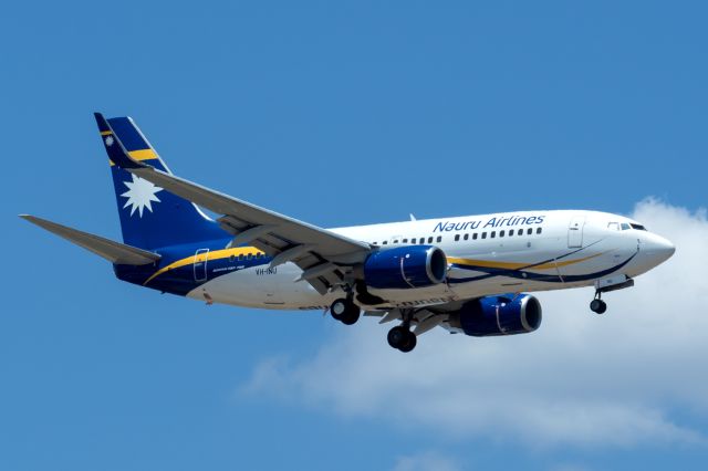 Boeing 737-700 (VH-INU) - Boeing 737-79L cn 34538-1953. Nauru Airlines VH-INU RWY 21 arrival from XCH,  YPPH 31 December 2023