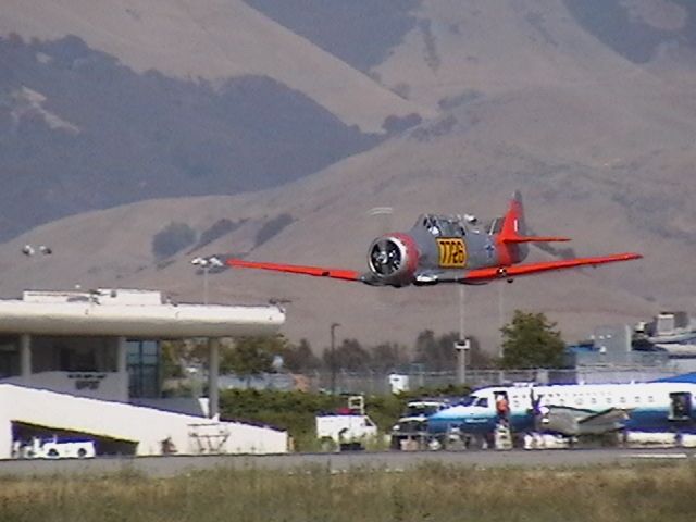 North American T-6 Texan — - Happened to catch this low pass at KSBP one day Jul 2009.