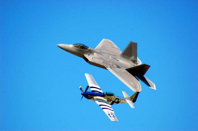 Lockheed F-22 Raptor — - Heritage Flight at the  Sun n Fun airshow in Lakeland, FL.