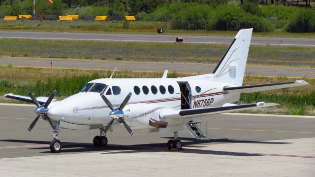 Beechcraft King Air 100 (N6756P) - Taken from the Flight Deck Restaurant and Bar.