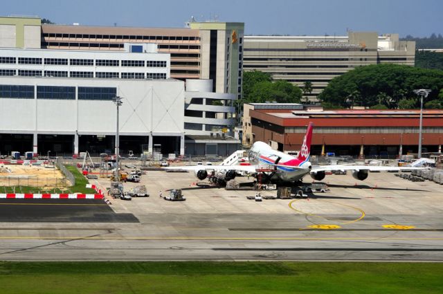 BOEING 747-8 — - Singapore Cargo Terminal With Cargolux B-747-8F