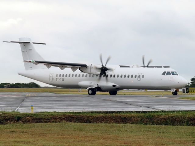 Aerospatiale ATR-72-600 (9Y-TTF) - Latest addition to the fleet, still in an all white livery.