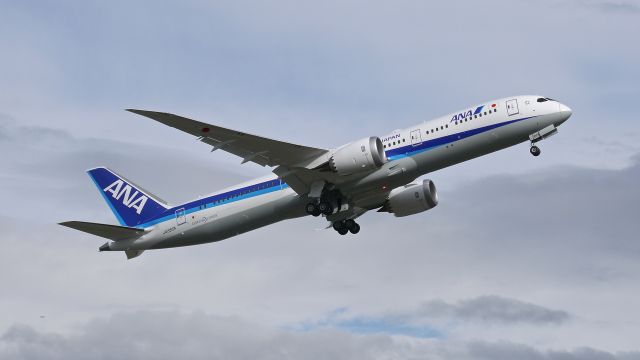 Boeing 787-9 Dreamliner (JA885A) - ANA9399 on rotation from Rwy 16R beginning its delivery flight to HND/RJTT on 10/3/16. (ln 484 / cn 43870). 