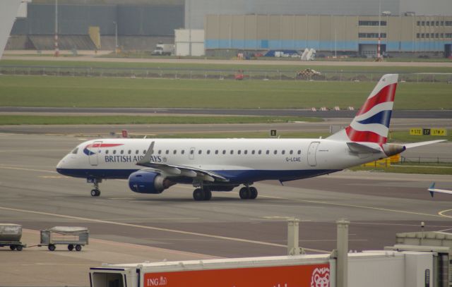 G-LCAE — - BA CityFlyer EMB190-195 cn539 taxien to rwy24 to EGLC London City 13-04-2022