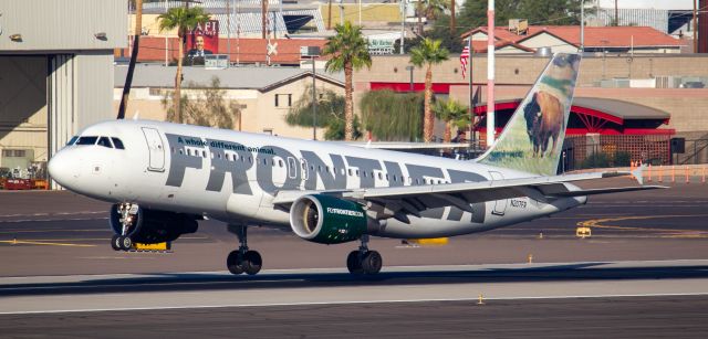 Airbus A320 (N207FR) - Spotted from Terminal 3 parking garage, level 8, at KPHX on November 14, 2020