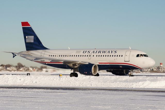 Airbus A319 (N708UW) - 02/10/13 -the day after the blizzard of 2013