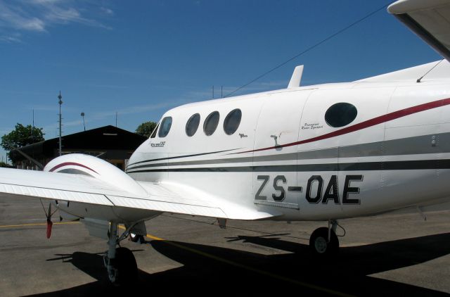 Beechcraft King Air 90 (ZS-OAE) - At the Orapa Diamond mine, Botswana.