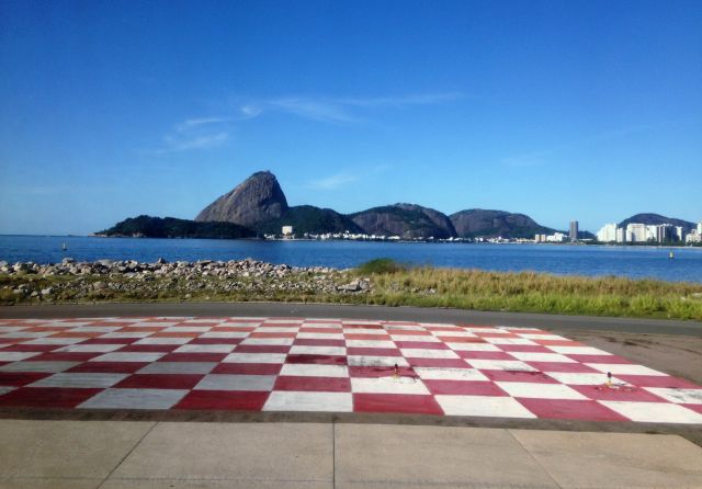 — — - Overrun RWY 20L - Santos Dumont Airport (SDU) seeing the Sugar louf and the Guanabara Bay - Rio de Janeiro, RJ Brazil