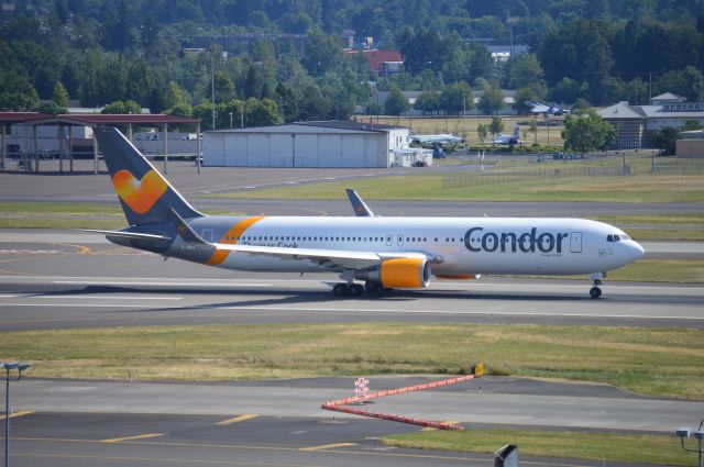 BOEING 767-300 (D-ABUT) - CFG2091 departing on 28L for Frankfurt Am Main (EDDF/FRA).