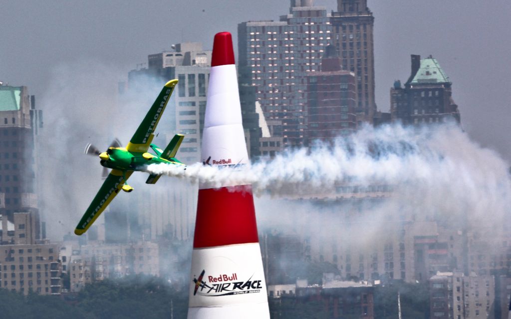 — — - Michael Goulian in the Red Bull Air Races. NYC June 2010. Canon 5D Mark II 500mm