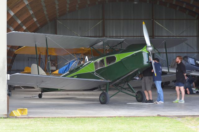 De Havilland Fox Moth (ZK-APT) - Servicing a Canadian built De Havilland Fox Moth at Ardmore airport. The Fox Moth is a modified DH82 Tiger Moth.