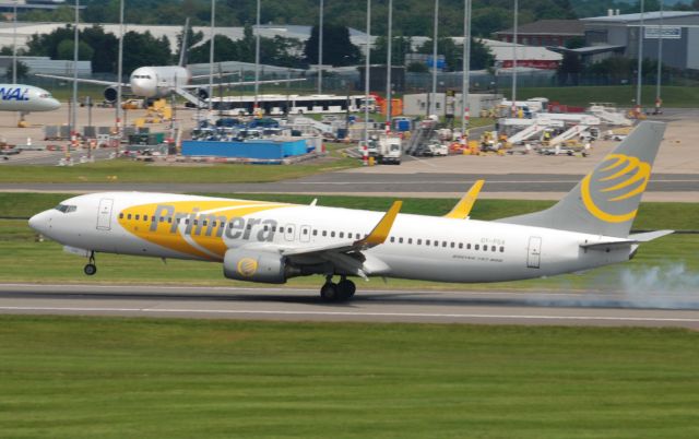 Boeing 737-800 (OY-PSA) - Taken from the top of Freeport Carpark