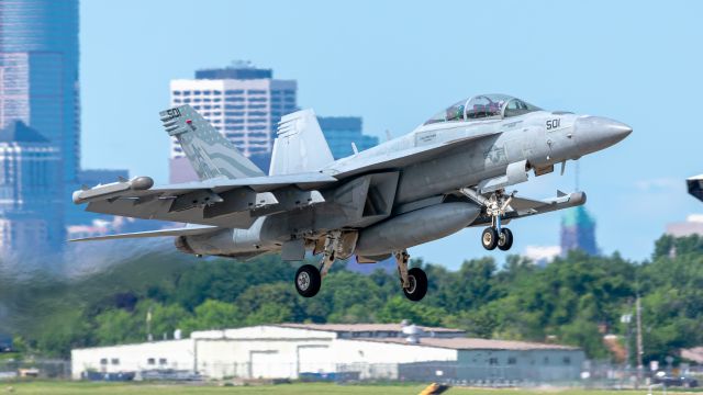 MCDONNELL DOUGLAS Super Hornet (16-8253) - One of two growlers taking off from runway 12R. I had no idea they were present and it caught me VERY off guard (it sounded like a plane landing at first, but it kept getting louder).