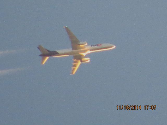 Boeing 757-200 (N925FD) - FedEx flight from MEM to ICT over Southeastern Kansas at 36,000 feet.