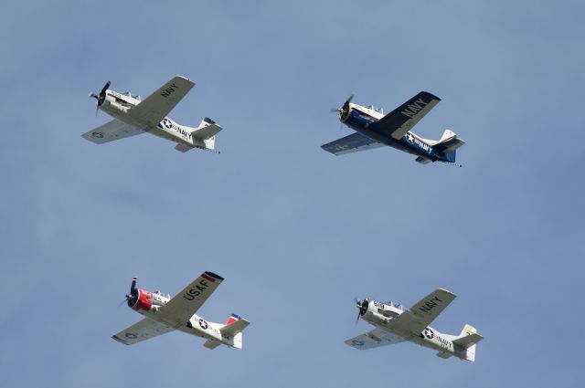 — — - Flight of four at Airventure