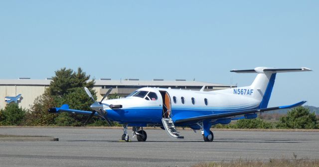 Pilatus PC-12 (N567AF) - Shortly after arrival is this 2015 Pilatus PC-12/47E in the Autumn of 2022.