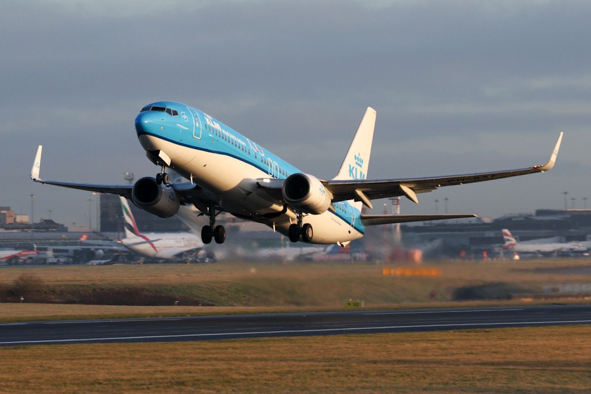 Boeing 737-800 (PH-BXF) - KL1072 off back to AMS just after sunrise.