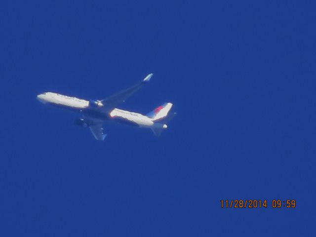 BOEING 767-300 (N187DN) - Delta flight 472 from JFK to LAX over Southeastern Kansas at 28,000 feet.