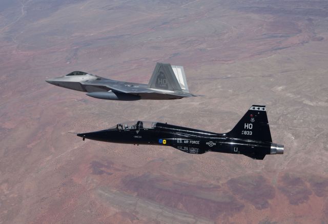— — - F-22 AND T-38