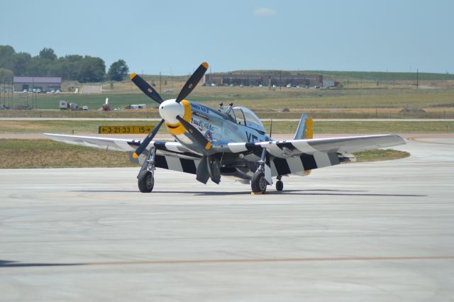 North American P-51 Mustang (N151HR) - P-51 sitting on the tarmac in KFSD