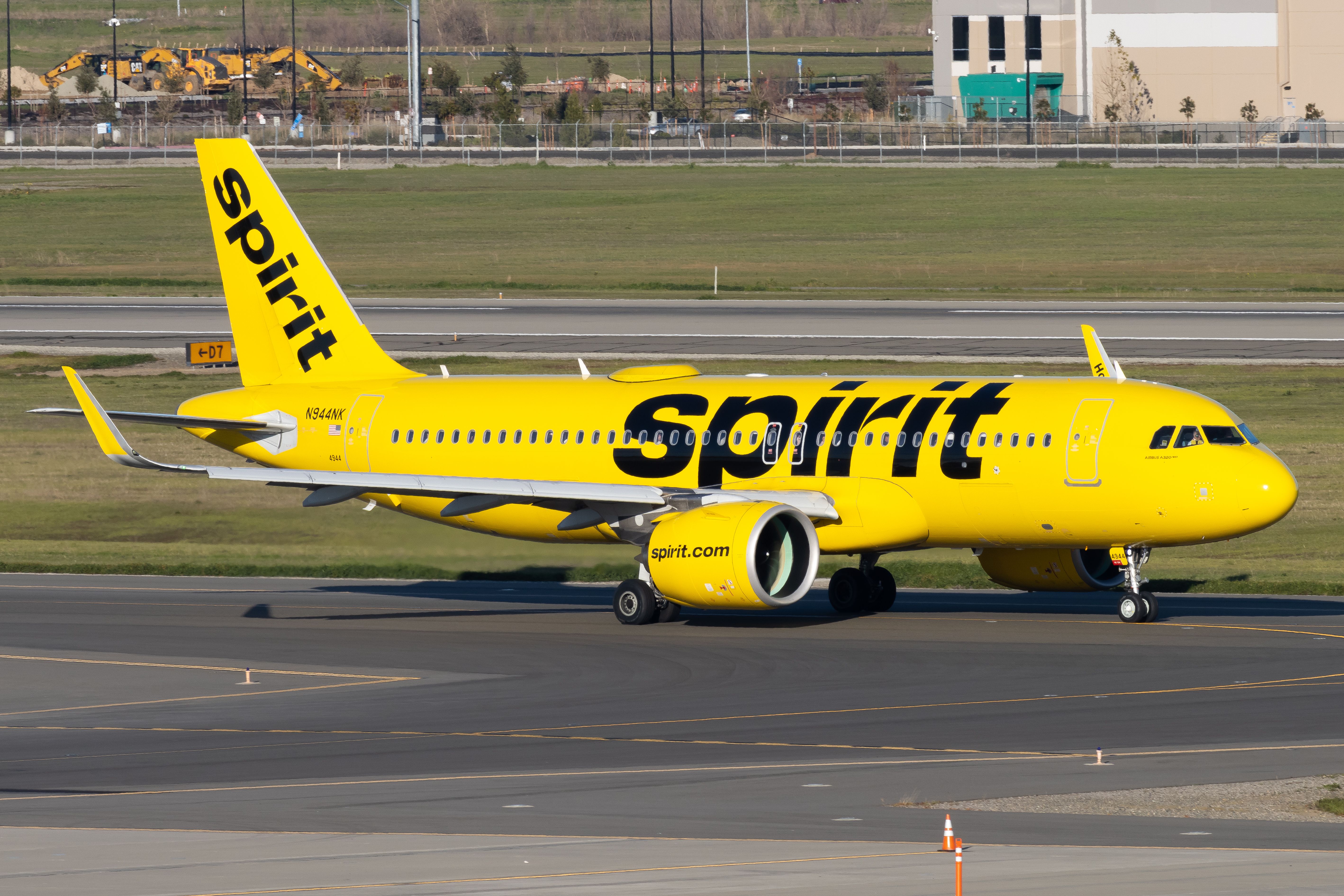 Airbus A320neo (N944NK) - Taxiing to 35R for departure to LAS. Taken at Terminal A Parking Garage.