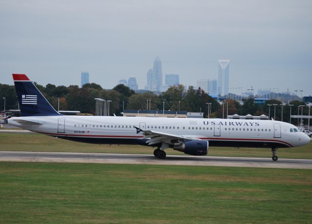 Airbus A321 (N176UW) - Rolling 18C - 10/3/10
