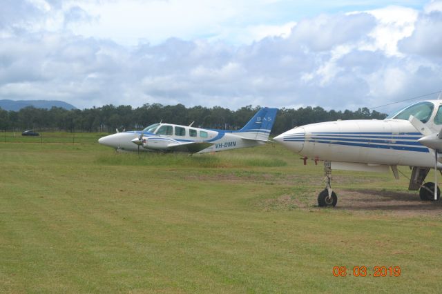 Beechcraft Baron (58) (VH-DMN) - Parked long term awaiting maintenance. May never leave....