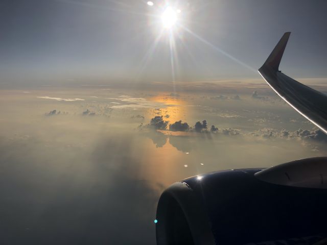 — — - Flying over Gulf to Costa Rica