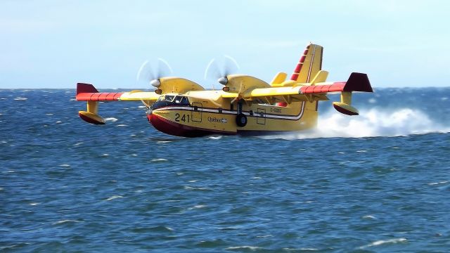 Canadair CL-41 Tutor (C-GQBC) - Qué 241 Intrevention feu Tourbiere St-Ulric pres de Matane .Qc Le 22 Juillet 2017br /par une Mer agiterbr /Photo Michel Despres