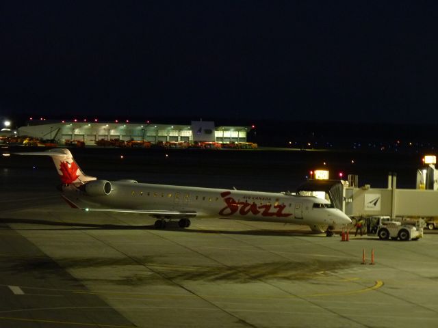 Canadair Regional Jet CRJ-200 — - a lonely JAZZ at the Ottawa terminal at 1730.