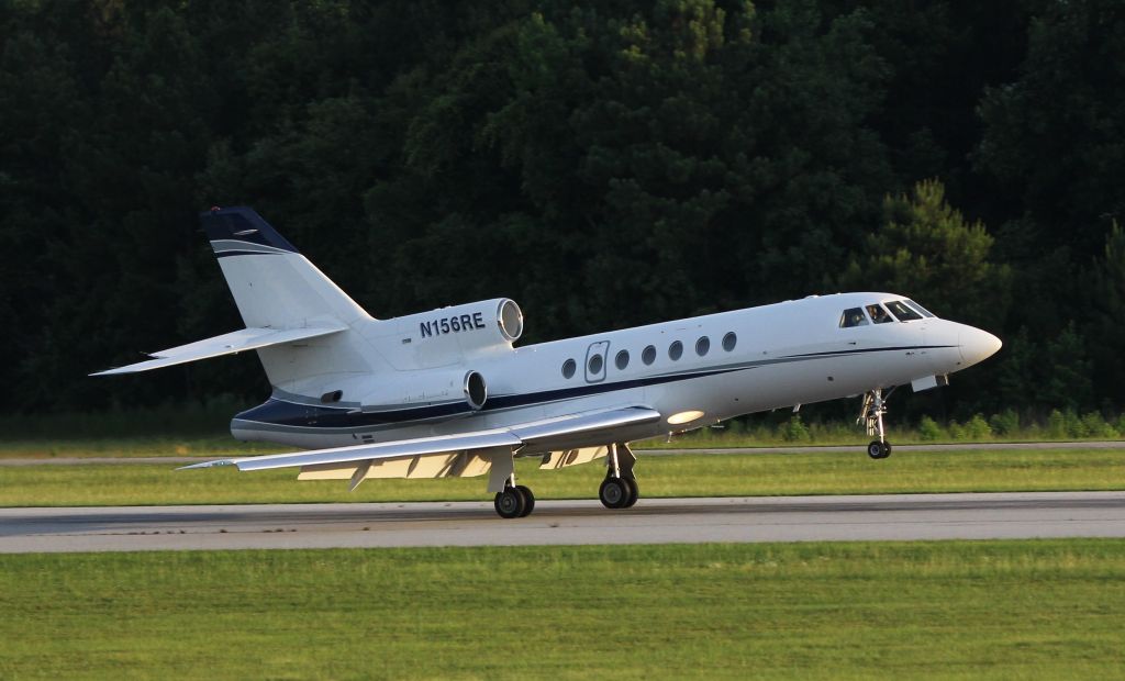 Fokker Maritime Enforcer (N156RE) - A 1985 Dassault Falcon 50 lands on runway 31 at Falcon Field in Peachtree City, Ga.