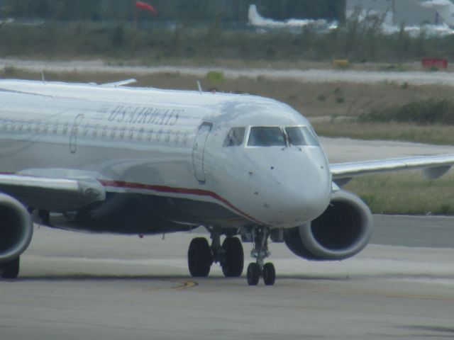 Airbus A320 — - US Air taxiing after rough landing at NAS