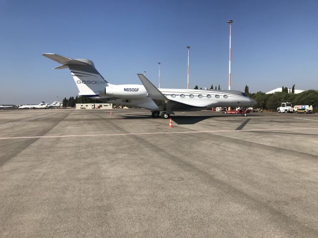 Gulfstream Aerospace Gulfstream G650 (N650GF) - 650 ER On a demo flight in Israel.