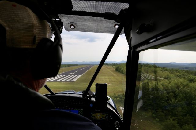 — — - Cockpit view of our Alternate Operations Area Grass strip, more commonly known as "Smugglers Landing"!
