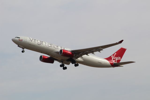 Airbus A330-300 (G-VUFO) - A Virgin Atlantic A330 departing from LHR on runway 27L.br /br /Location: Heathrow T5 Planespotting Location.br /Date: 21.08.22 (dd/mm/yy).