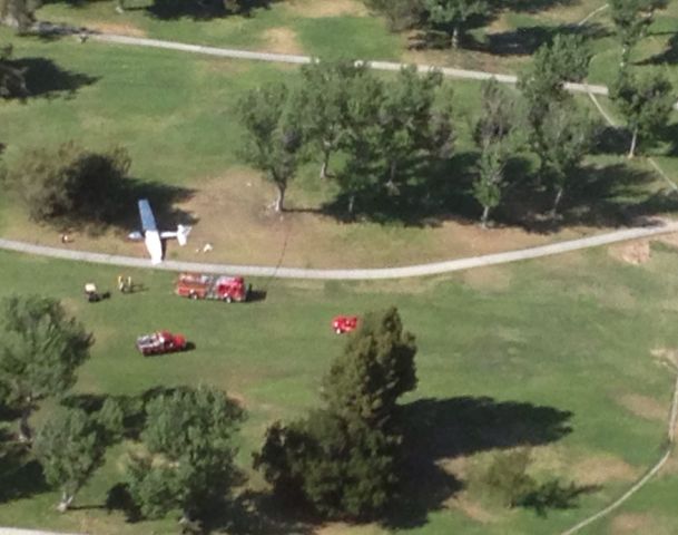 Cessna Skyhawk (UNK) - Emergency landing on westlake,Ca. golf course after midair collision