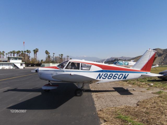 Piper Cherokee (N9860W) - 1967 Piper Cherokee at Flabob Airport