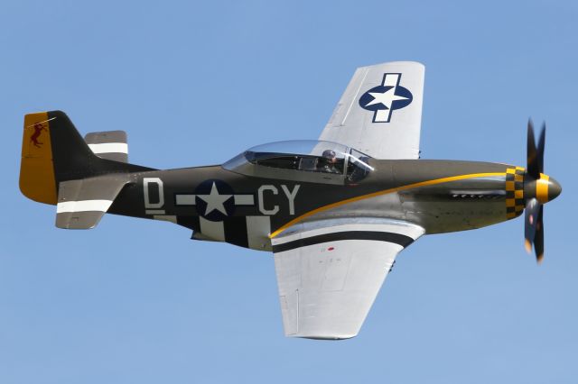 — — - "Miss Velma", performs a high speed flypast at Duxford Spring Airshow 2013.