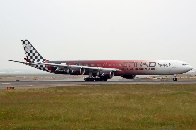 Airbus A340-600 (A6-EHJ) - "Abu Dhabi Grand Prix 2013" livery