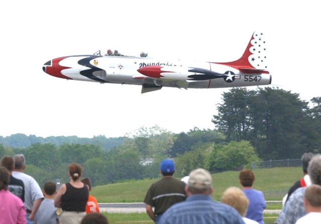 N556RH — - 1958 Lockheed T-33A doing a fly-by at Danville Regional Airport in Danville Virginia..3-5-2003...