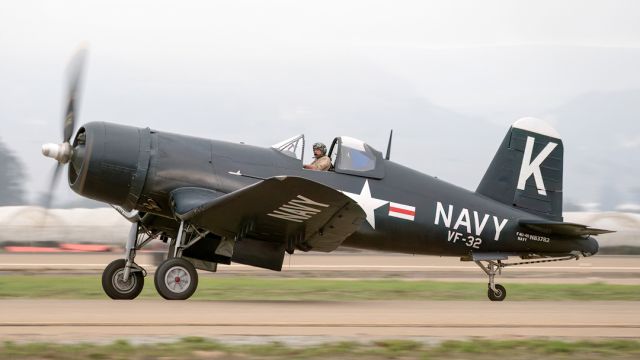 VOUGHT-SIKORSKY V-166 Corsair (N83782) - Planes of Fame Vought F4U-1A Corsair at Central Coast AirFest, Santa Maria Public Airport, Octo. 2022