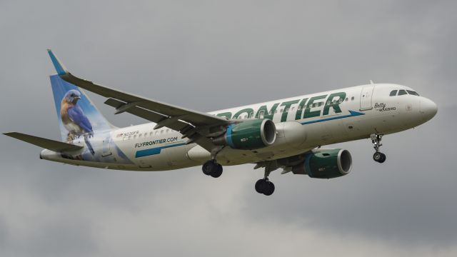 Airbus A320 (N230FR) - Short final for 13R