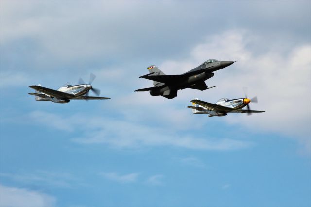 North American P-51 Mustang (NL151AM) - USAF P-51 / F-16 Heritage Flight at EAA AirVenture 2018.