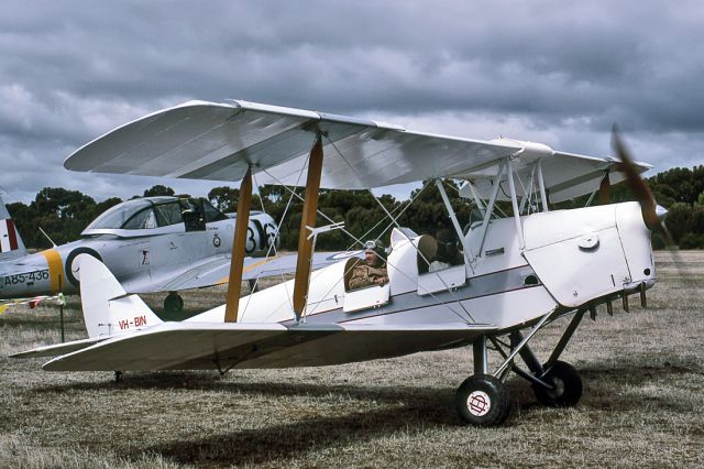 Bell JetRanger (VH-BIN) - DE HAVILLAND (AUSRALIA) DH-82A TIGER MOTH - REG VH-BIN (CN 82186) - KYABRAM VICTORIA AUSTRALIA - YKYB 14/4/1990