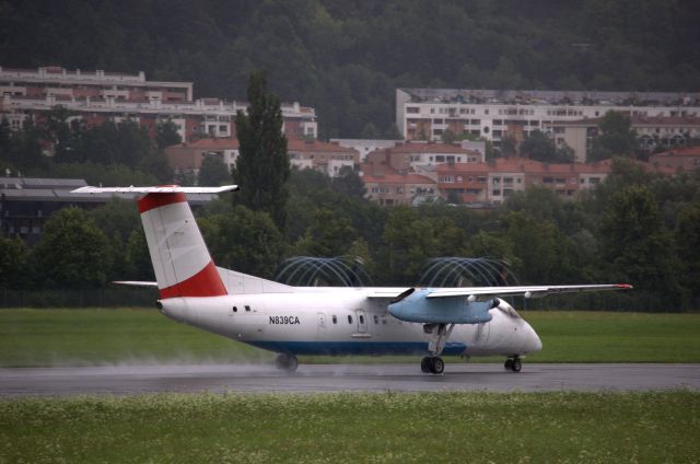 de Havilland Dash 8-300 (N839CA) - last departue of a Dash 8-300 in Austrian colours at Innsbruck