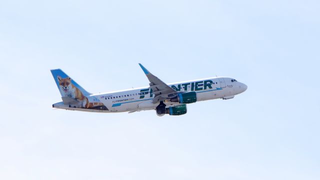 Airbus A320 (N229FR) - from the roof of the terminal B parking garage