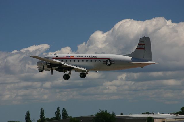 Douglas C-54 Skymaster (N500EJ) - C54 on take off at the EAA Fly In 7-29-2005