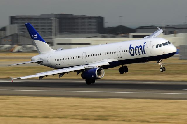 Airbus A321 (G-MEDM) - Massive wind gusts hit this baby at the wrong time! She almost went sideways but recovered well. Landing Runway 27R at Heathrow.